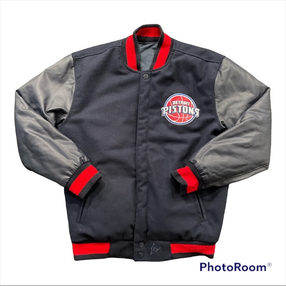 Detroit Pistons Jeff Hamilton Reversible Varsity Jacket Mens S